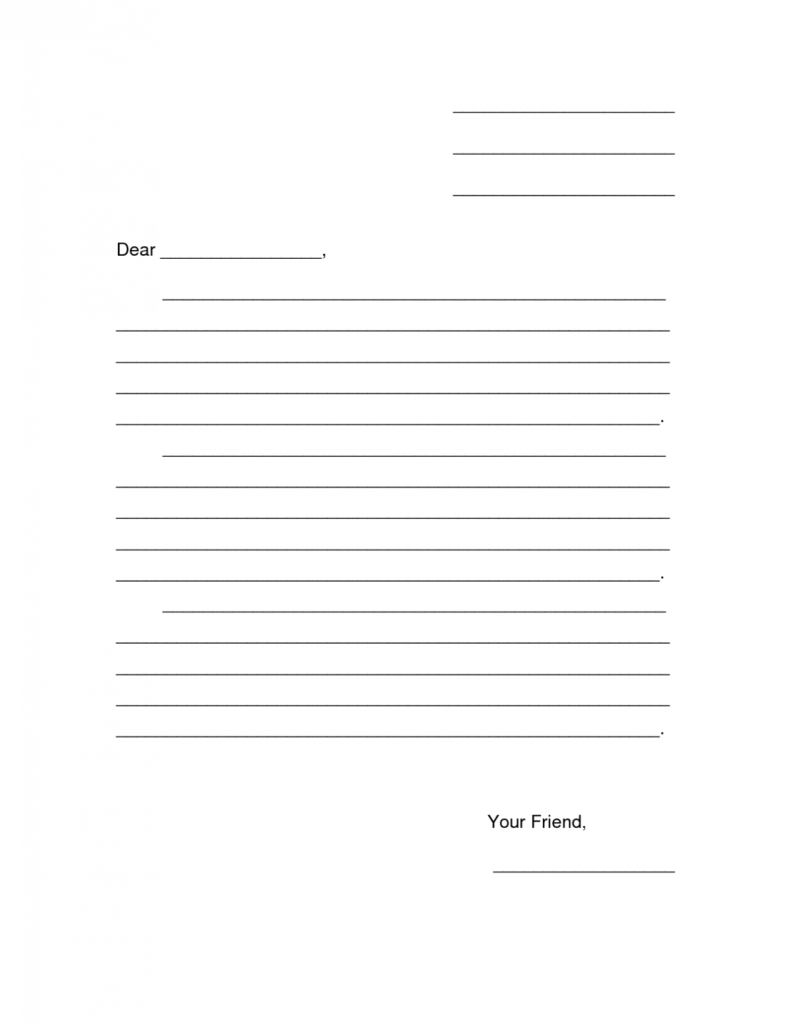 Blank Letter Writing Template For Kids - Business Template Inspiration