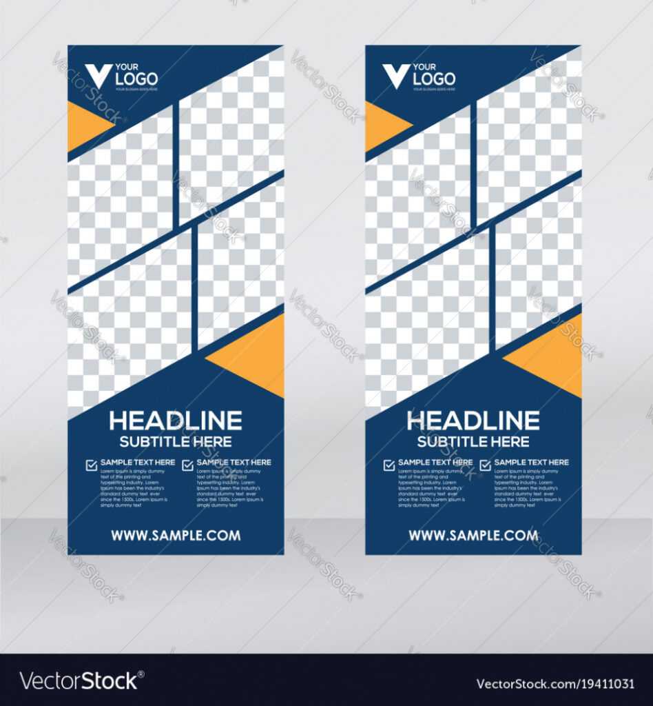 Creative Roll Up Banner Design Template Royalty Free Vector pertaining to Pop Up Banner Design Template