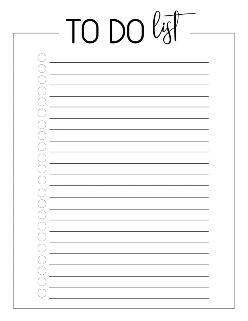 Free Printable To Do Checklist Template | Paper Trail Design regarding Blank To Do List Template