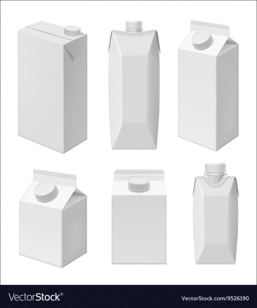 Juice And Milk Blank Packaging Template Royalty Free Vector inside Blank Packaging Templates