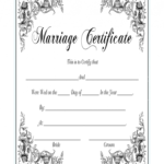 Virtual Marriage Certificate - Fill Online, Printable in Blank Marriage Certificate Template